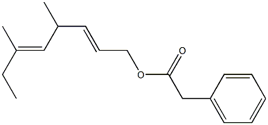 Phenylacetic acid 4,6-dimethyl-2,5-octadienyl ester 结构式