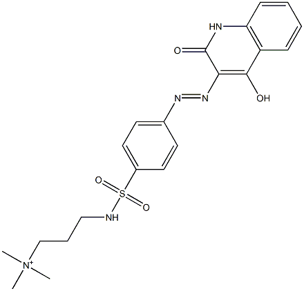 3-[p-(4-Hydroxy-2-oxo-1,2-dihydroquinolin-3-ylazo)phenylsulfonylamino]propyltrimethylaminium 结构式