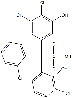 (2-Chlorophenyl)(3-chloro-2-hydroxyphenyl)(3,4-dichloro-5-hydroxyphenyl)methanesulfonic acid 结构式