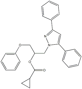 Cyclopropanecarboxylic acid [1-(3,5-diphenyl-1H-pyrazol-1-yl)-3-phenoxypropan-2-yl] ester 结构式