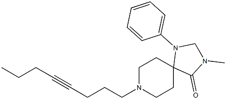 3-Methyl-8-(4-octynyl)-1-phenyl-1,3,8-triazaspiro[4.5]decan-4-one 结构式