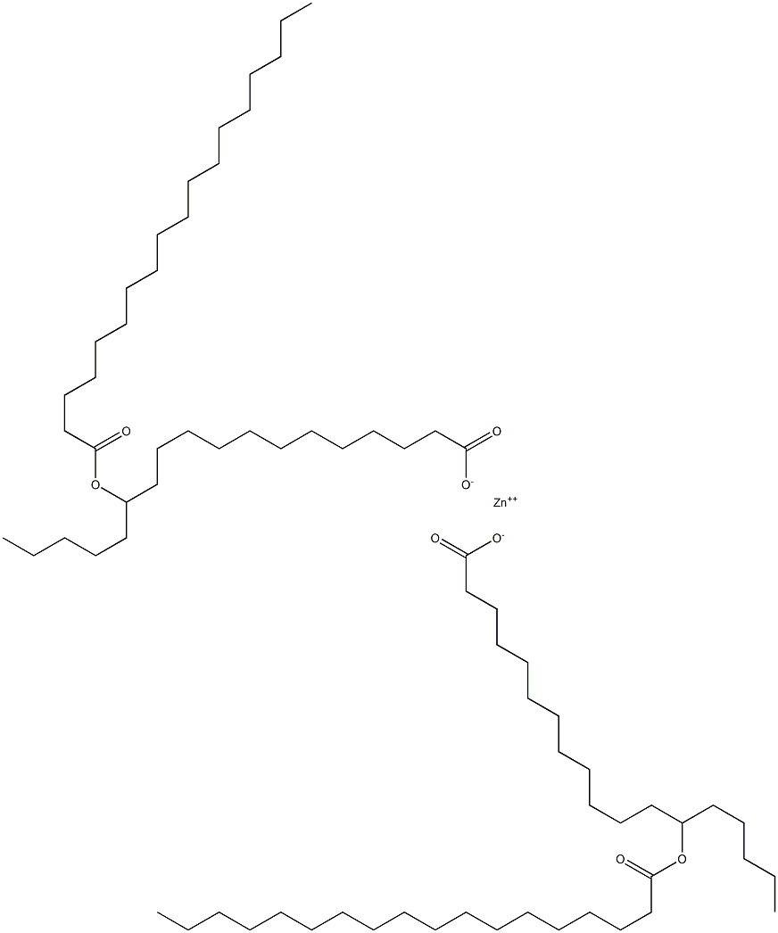 Bis(13-octadecanoyloxyoctadecanoic acid)zinc salt 结构式