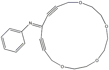 14-Phenylimino-1,4,7,10-tetraoxacycloheptadeca-12,15-diyne 结构式