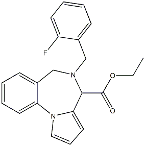 5-(2-Fluorobenzyl)-5,6-dihydro-4H-pyrrolo[1,2-a][1,4]benzodiazepine-4-carboxylic acid ethyl ester 结构式