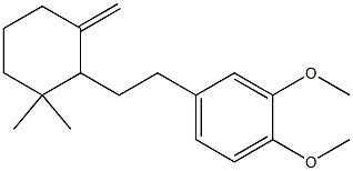3,3-Dimethyl-1-methylene-2-[2-(3,4-dimethoxyphenyl)ethyl]cyclohexane 结构式