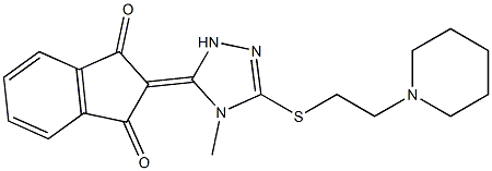 2-[3-(2-Piperidinoethyl)thio-4-methyl-1H-1,2,4-triazol-5(4H)-ylidene]indane-1,3-dione 结构式