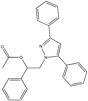Acetic acid [1-phenyl-2-(3,5-diphenyl-1H-pyrazol-1-yl)ethyl] ester 结构式