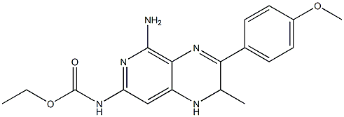 N-[(5-Amino-1,2-dihydro-2-methyl-3-(4-methoxyphenyl)pyrido[3,4-b]pyrazin)-7-yl]carbamic acid ethyl ester 结构式