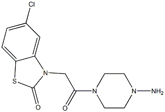 5-Chloro-3-[[(4-amino-1-piperazinyl)carbonyl]methyl]-2,3-dihydro-2-oxobenzothiazole 结构式