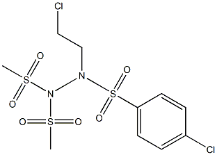 1-(2-Chloroethyl)-2,2-bis(methylsulfonyl)-1-(4-chlorophenylsulfonyl)hydrazine 结构式