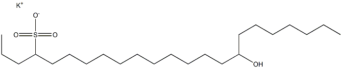 16-Hydroxytricosane-4-sulfonic acid potassium salt 结构式