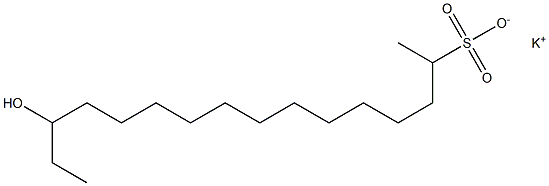 14-Hydroxyhexadecane-2-sulfonic acid potassium salt 结构式