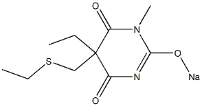 5-Ethyl-5-(ethylthiomethyl)-1-methyl-2-sodiooxy-4,6(1H,5H)-pyrimidinedione 结构式