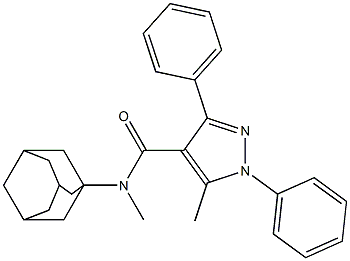 1,3-Diphenyl-N,5-dimethyl-N-(adamantan-1-yl)-1H-pyrazole-4-carboxamide 结构式