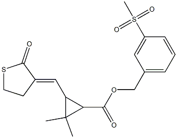 3-[[(3E)-2-Oxothiolan-3-ylidene]methyl]-2,2-dimethylcyclopropanecarboxylic acid 3-(methylsulfonyl)benzyl ester 结构式