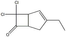 7,7-Dichloro-3-ethylbicyclo[3.2.0]hept-2-en-6-one 结构式