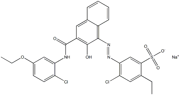 4-Chloro-2-ethyl-5-[[3-[[(2-chloro-5-ethoxyphenyl)amino]carbonyl]-2-hydroxy-1-naphtyl]azo]benzenesulfonic acid sodium salt 结构式