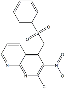 2-Chloro-3-nitro-4-[(phenylsulfonyl)methyl]-1,8-naphthyridine 结构式