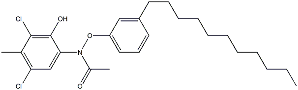 2-(3-Undecylphenoxyacetylamino)-4,6-dichloro-5-methylphenol 结构式