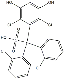 (2,6-Dichloro-3,5-dihydroxyphenyl)bis(2-chlorophenyl)methanesulfonic acid 结构式