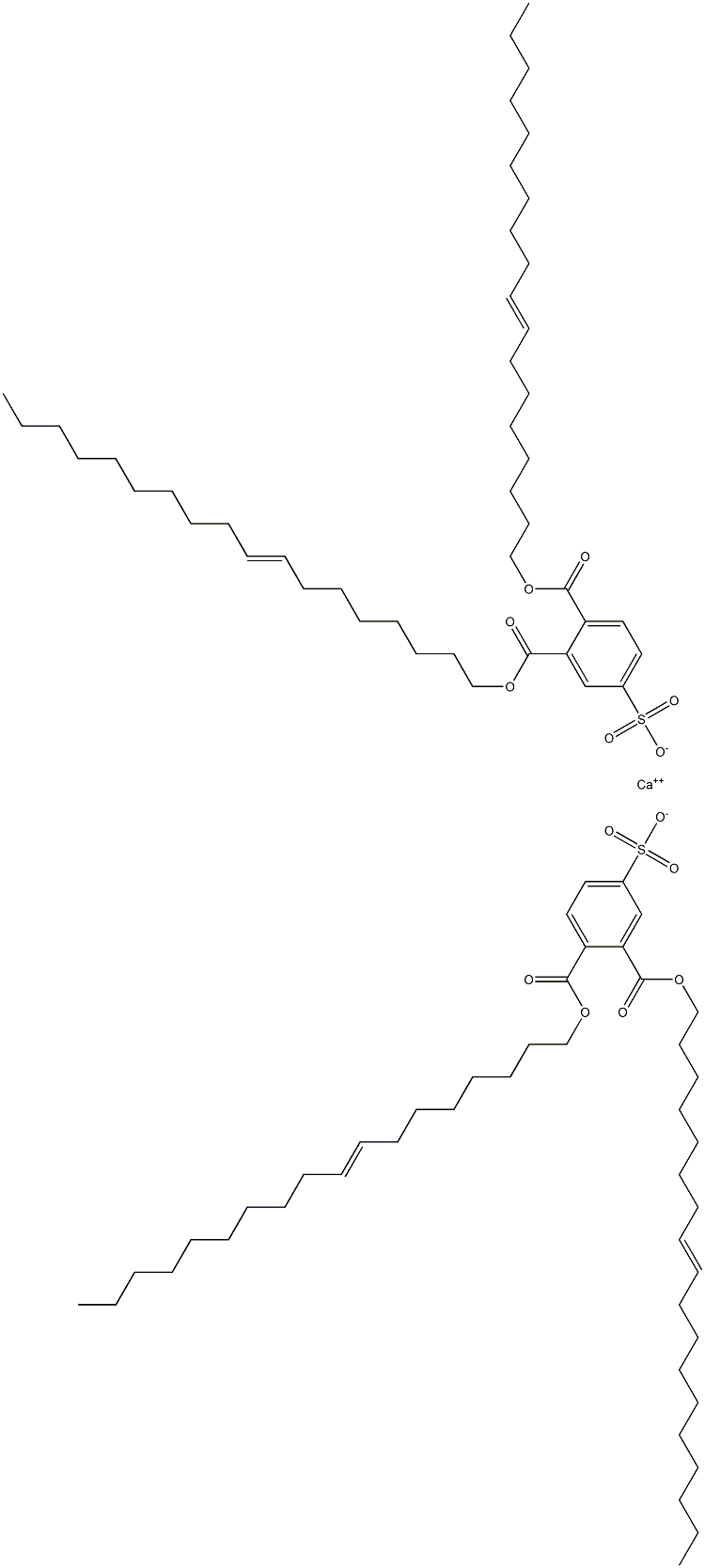 Bis[3,4-di(8-octadecenyloxycarbonyl)benzenesulfonic acid]calcium salt 结构式