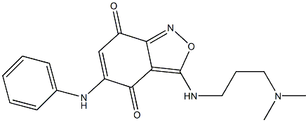 3-(3-Dimethylaminopropylamino)-5-(phenylamino)-2,1-benzisoxazole-4,7-dione 结构式