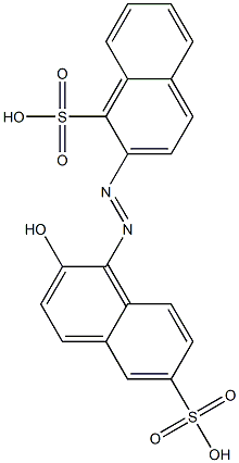 2-[(2-Hydroxy-6-sulfo-1-naphthalenyl)azo]-1-naphthalenesulfonic acid 结构式