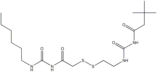 1-(3,3-Dimethylbutyryl)-3-[2-[[(3-hexylureido)carbonylmethyl]dithio]ethyl]urea 结构式