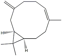 (1S,6E,10R)-7,11,11-Trimethyl-3-methylenebicyclo[8.1.0]undec-6-ene 结构式