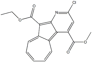 2-Chloroazuleno[2,1-b]pyridine-4,10-dicarboxylic acid 4-methyl 10-ethyl ester 结构式