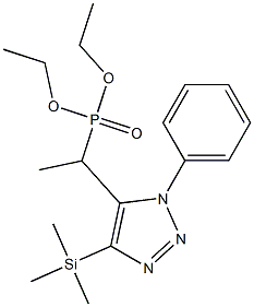 1-Phenyl-4-(trimethylsilyl)-5-(1-(diethoxyphosphinyl)ethyl)-1H-1,2,3-triazole 结构式