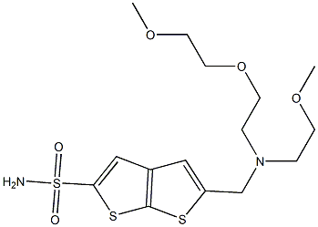 5-[[N-(2-Methoxyethyl)-N-[2-(2-methoxyethoxy)ethyl]amino]methyl]thieno[2,3-b]thiophene-2-sulfonamide 结构式