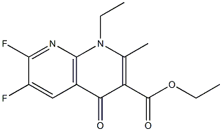 6,7-Difluoro-4-oxo-2-methyl-1,4-dihydro-1-ethyl-1,8-naphthyridine-3-carboxylic acid ethyl ester 结构式
