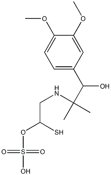 2-[1,1-Dimethyl-2-hydroxy-2-(3,4-dimethoxyphenyl)ethyl]aminoethanethiol 1-sulfate 结构式