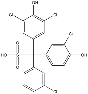 (3-Chlorophenyl)(3-chloro-4-hydroxyphenyl)(3,5-dichloro-4-hydroxyphenyl)methanesulfonic acid 结构式