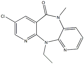 5-Methyl-8-chloro-11-ethyl-5,11-dihydro-6H-dipyrido[3,2-b:2',3'-e][1,4]diazepine-6-one 结构式