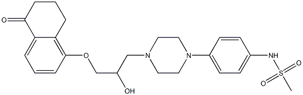 1-[4-[4-(Methylsulfonylamino)phenyl]-1-piperazinyl]-3-[(5,6,7,8-tetrahydro-5-oxonaphthalen)-1-yloxy]-2-propanol 结构式