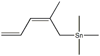 Trimethyl[(2Z)-2-methyl-2,4-pentadienyl] tin(IV) 结构式