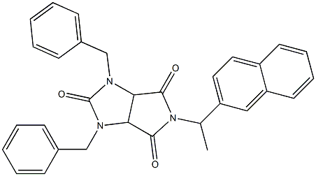 2,4-Dibenzyl-7-[1-(2-naphtyl)ethyl]-2,4,7-triazabicyclo[3.3.0]octane-3,6,8-trione 结构式