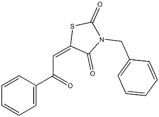 Dihydro-3-benzyl-5-[(benzoyl)methylene]thiazole-2,4-dione 结构式