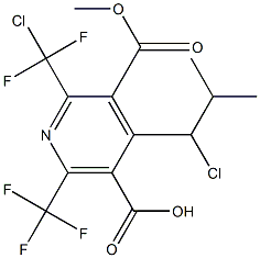 6-(Trifluoromethyl)-2-(chlorodifluoromethyl)-4-(1-chloro-2-methylpropyl)pyridine-3,5-di(carboxylic acid methyl) ester 结构式