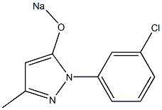 1-(m-Chlorophenyl)-3-methyl-5-sodiooxy-1H-pyrazole 结构式