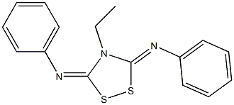 4-Ethyl-3,5-bis(phenylimino)-1,2,4-dithiazolidine 结构式