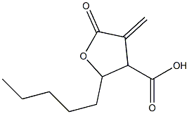 (3-Methylene-2-oxo-5-pentyltetrahydrofuran)-4-carboxylic acid 结构式