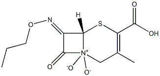 7-[(E)-Propoxyimino]-3-methyl-4-carboxycepham-3-ene 1,1-dioxide 结构式