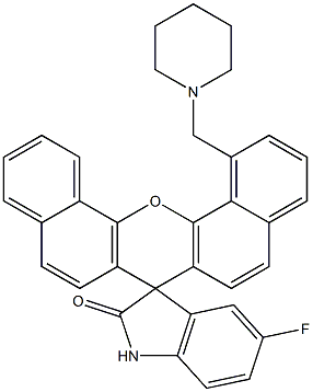 5'-Fluoro-1-(piperidinomethyl)spiro[7H-dibenzo[c,h]xanthene-7,3'-[3H]indol]-2'(1'H)-one 结构式