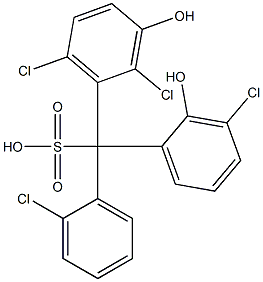 (2-Chlorophenyl)(3-chloro-2-hydroxyphenyl)(2,6-dichloro-3-hydroxyphenyl)methanesulfonic acid 结构式