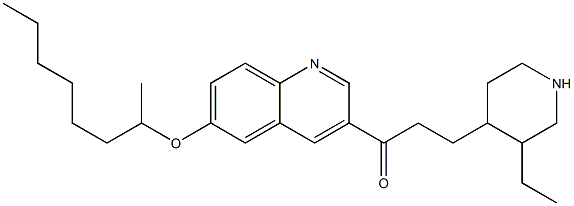 3-(3-Ethyl-4-piperidinyl)-1-[6-[(1-methylheptyl)oxy]-3-quinolinyl]-1-propanone 结构式