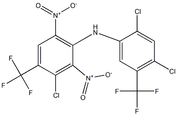 3-Chloro-4-trifluoromethyl-2,6-dinitro-N-[2,4-dichloro-5-trifluoromethylphenyl]benzenamine 结构式