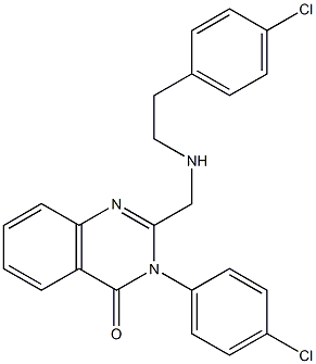 3-(4-Chlorophenyl)-2-[[(4-chlorophenethyl)amino]methyl]quinazolin-4(3H)-one 结构式